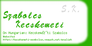 szabolcs kecskemeti business card